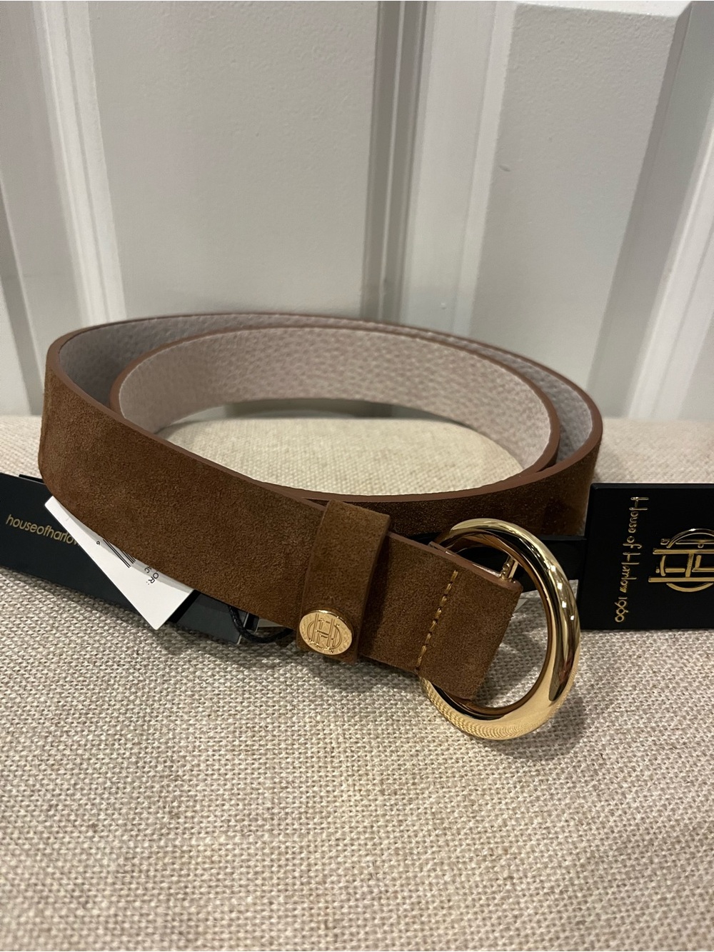 NWT HOUSE OF HARLOW 1960 GENUINE LEATHER BELT- BROWN- MEDIUM